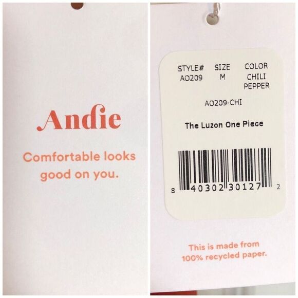 ANDIE SWIM - 🎉HP🎉 NWT - L Sz M - The Luzon One-Piece Swimsuit in Chili Pepper - Picture 11 of 15